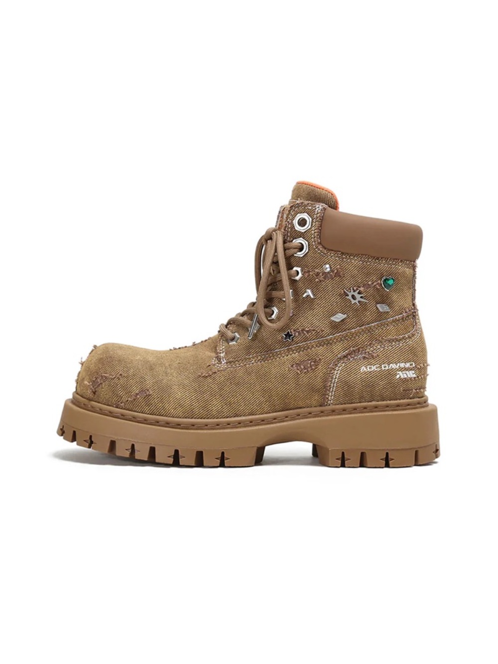 ADC | Denim Platform Combat Boots- brown